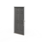 Masonite 32 in. x 80 in. 6-Panel Left-Hand Inswing Primed Smooth Fiberglass Prehung Front Exterior Door, No Brickmold