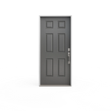 Masonite 32 in. x 80 in. 6-Panel Left-Hand Inswing Primed Smooth Fiberglass Prehung Front Exterior Door, No Brickmold