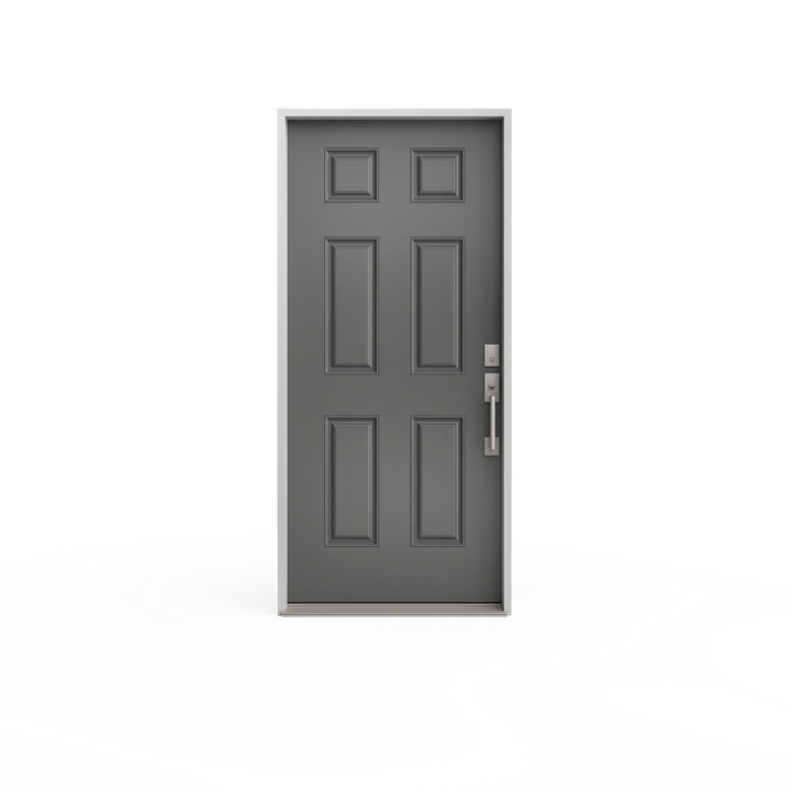 Masonite 32 in. x 80 in. 6-Panel Right-Hand Inswing Primed Smooth Fiberglass Prehung Front Exterior Door (No Brickmold)