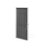 Masonite 30 in. x 80 in. Premium 6-Panel Left Hand Inswing Primed Steel Prehung Front Exterior Door (No Brickmold)