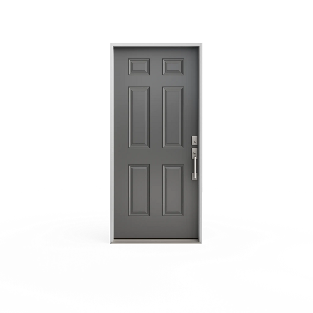Masonite 36 in. x 80 in. Premium 6-Panel Right-Hand Inswing Primed Steel Prehung Front Door with No Brickmold