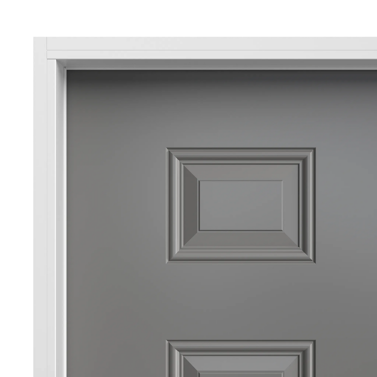 Masonite 30 in. x 80 in. Premium 6-Panel Left Hand Inswing Primed Steel Prehung Front Exterior Door (No Brickmold)