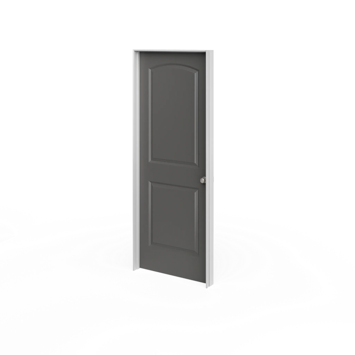 Masonite Roman 36-in x 80-in 2-Panel Round Top Hollow Core Primed Molded Composite Right Hand Inswing/Outswing Single Prehung Interior Door