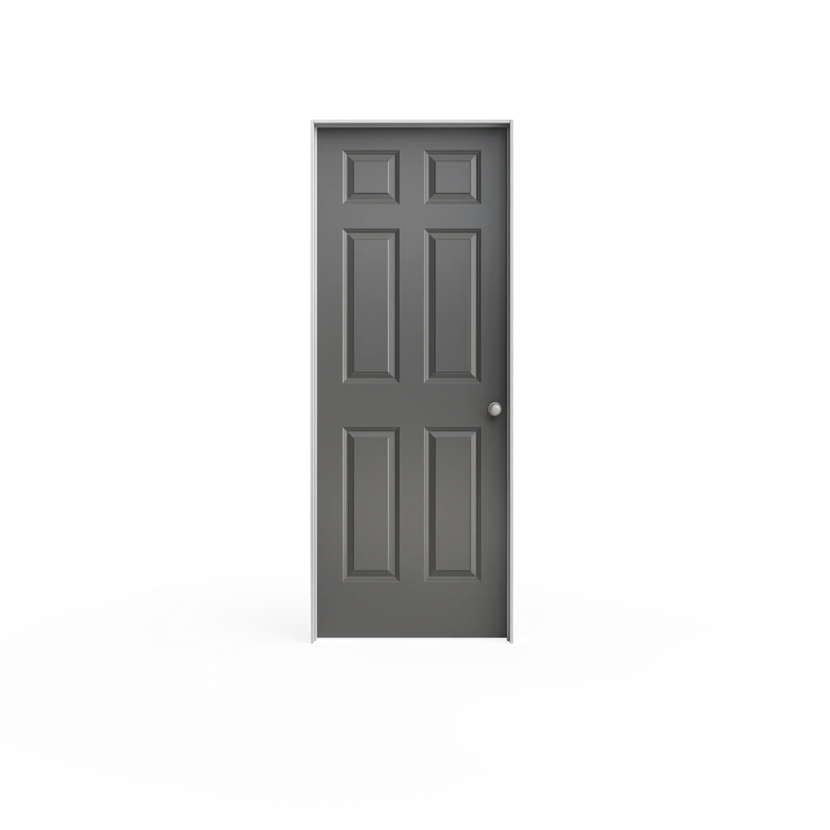 Masonite Traditional 28-in x 80-in 6-Panel Solid Core Primed Molded Composite Left Hand Single Prehung Interior Door