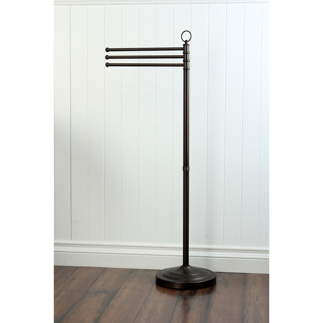 Elements of Design DS2025 Freestanding Towel Rack, Oil-Rubbed Bronze – 3 Swivel Bars