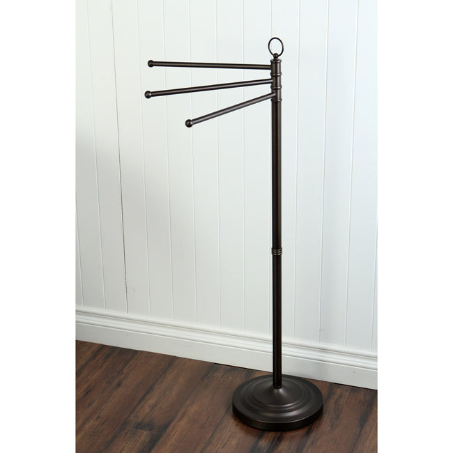 Elements of Design DS2025 Freestanding Towel Rack, Oil-Rubbed Bronze – 3 Swivel Bars