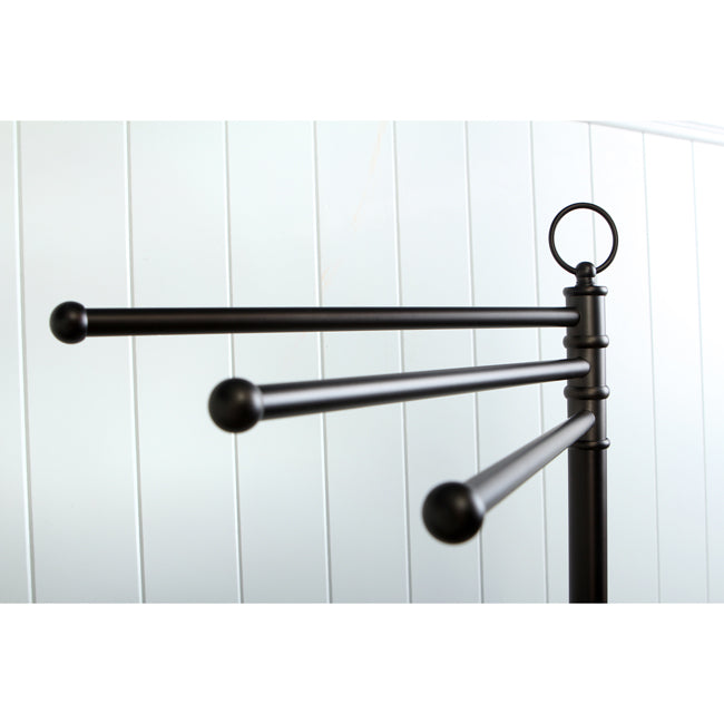 Elements of Design DS2025 Freestanding Towel Rack, Oil-Rubbed Bronze – 3 Swivel Bars