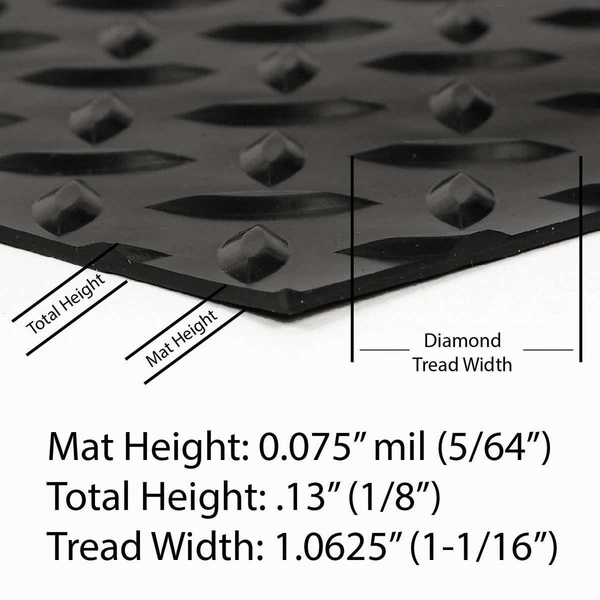 G-Floor Diamond Tread 5 ft. x 10 ft. Midnight Black Commercial Grade Vinyl Garage Flooring Cover and Protector