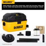 DEWALT 4-Gallon Portable Wet/Dry Shop Vacuum, 5.0 Peak HP, DXV04T