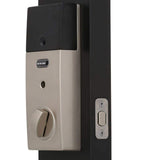 Schlage Century Satin Nickel Connect Smart Lock with Alarm and Latitude Lever Handleset