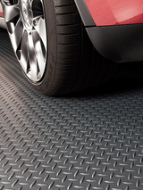 G-Floor Diamond Tread 7.5 ft x 17 ft Slate Grey Commercial-Grade Vinyl Garage Flooring Cover and Protector
