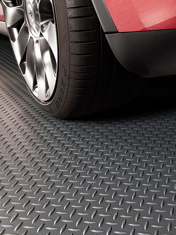 G-Floor Diamond Tread 5 ft. x 10 ft. Midnight Black Commercial Grade Vinyl Garage Flooring Cover and Protector