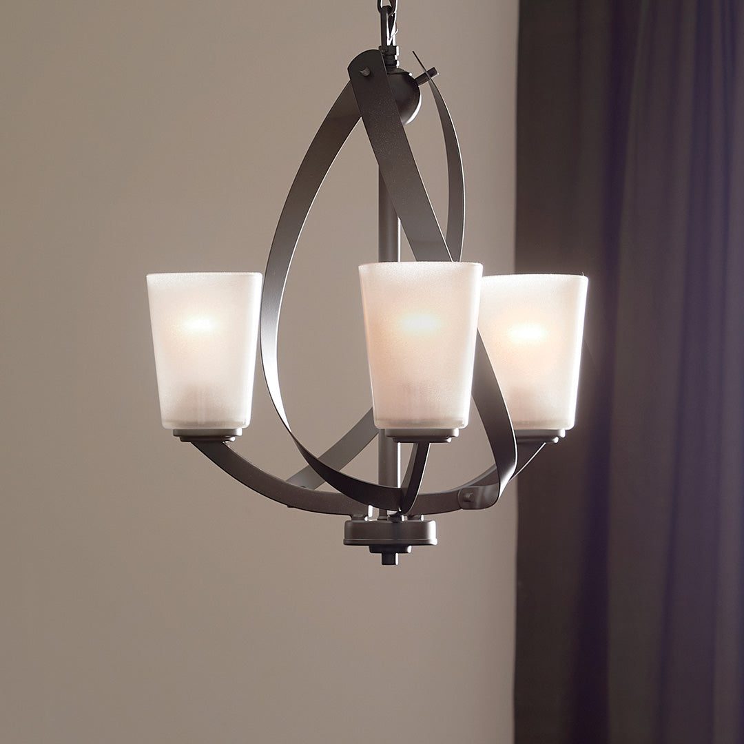 Kichler Layla 3-Light Chandelier, Olde Bronze, 20 in H x 17.2 in Dia