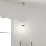 Kichler Crosby Chrome Clear Glass Cylinder Mini Pendant Light, 10.75-in H x 6-in Dia