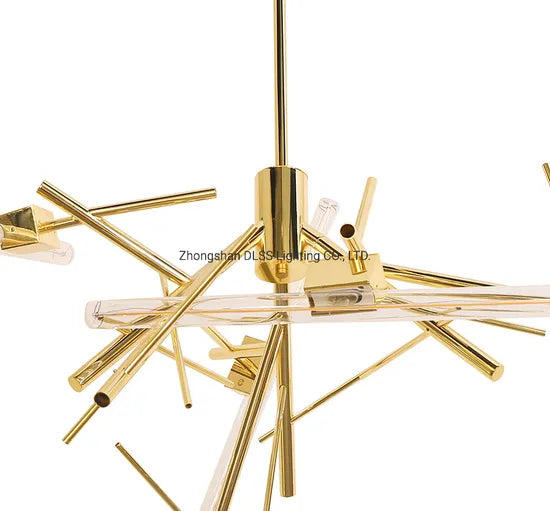 DLSS Lighting Dlss New Restaurant Gold LED Glass Tube Pendant Lighting