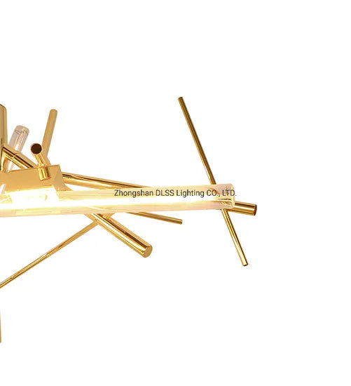 DLSS Lighting Dlss New Restaurant Gold LED Glass Tube Pendant Lighting