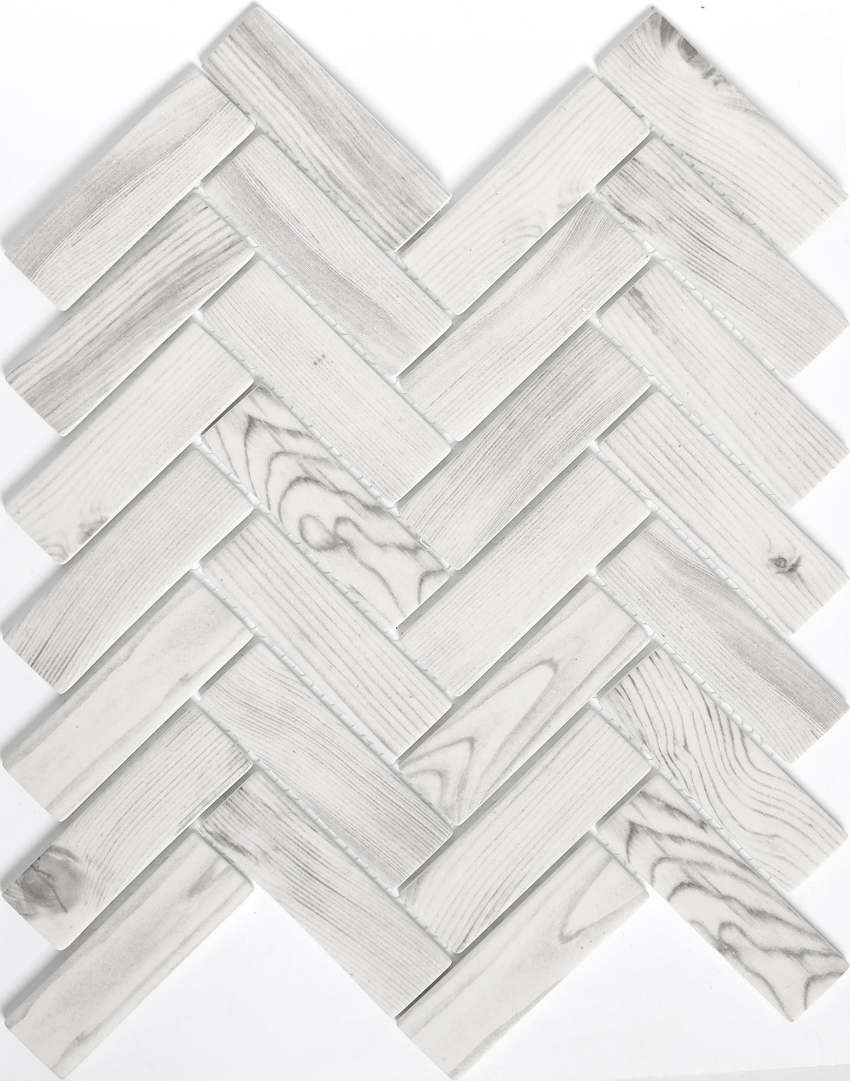 Emser Echo 14‑Pack Gray Wood Look Glass Mosaic Tile Border, 2" Hex on 12" x 14" Mesh