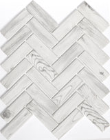 Emser Echo 14‑Pack Gray Wood Look Glass Mosaic Tile Border, 2" Hex on 12" x 14" Mesh