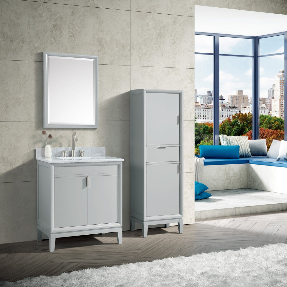 Avanity Emma 30-in Dove Gray Bathroom Vanity Cabinet