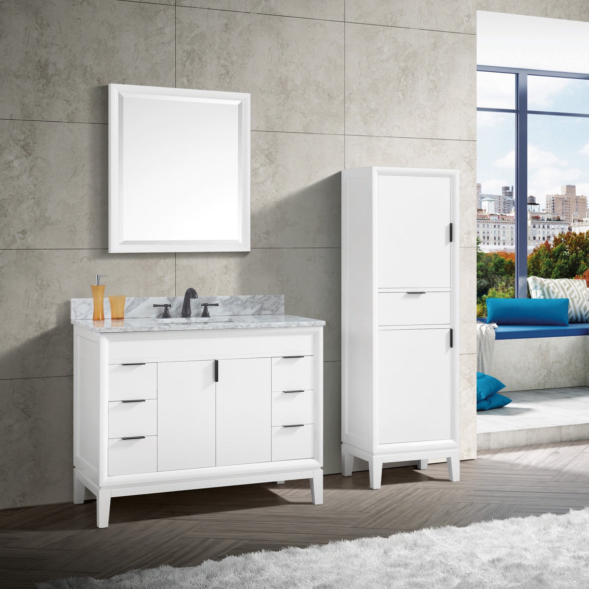 Avanity Emma 42-in White Bathroom Vanity Cabinet
