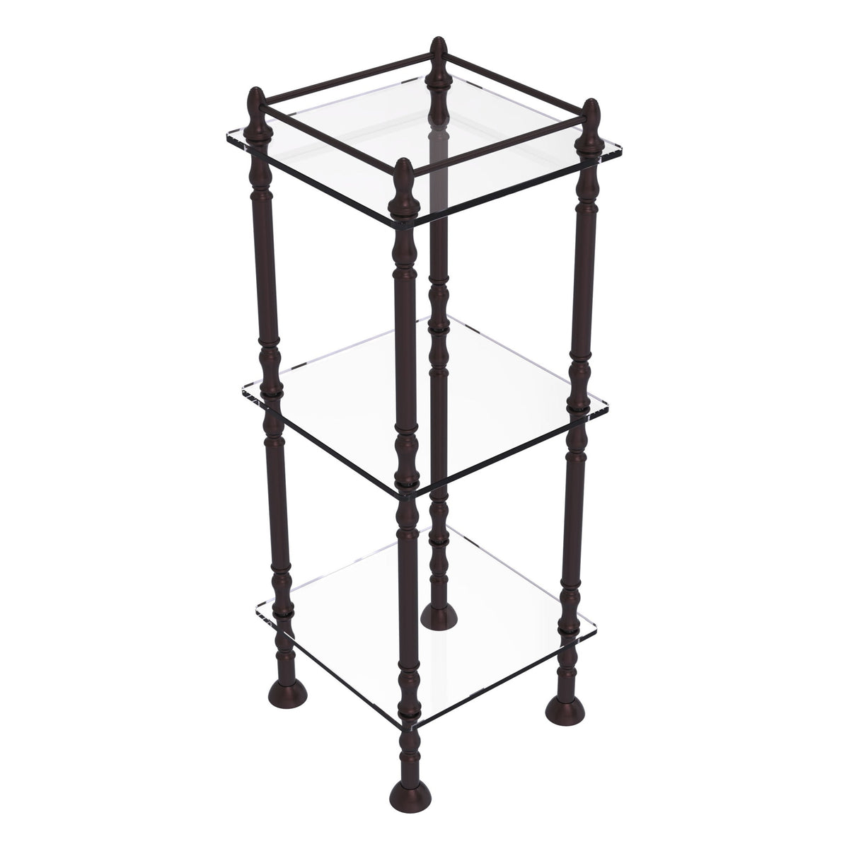 Allied Brass Three Tier Etagere with 14-in x 14-in Shelves in Polished Nickel