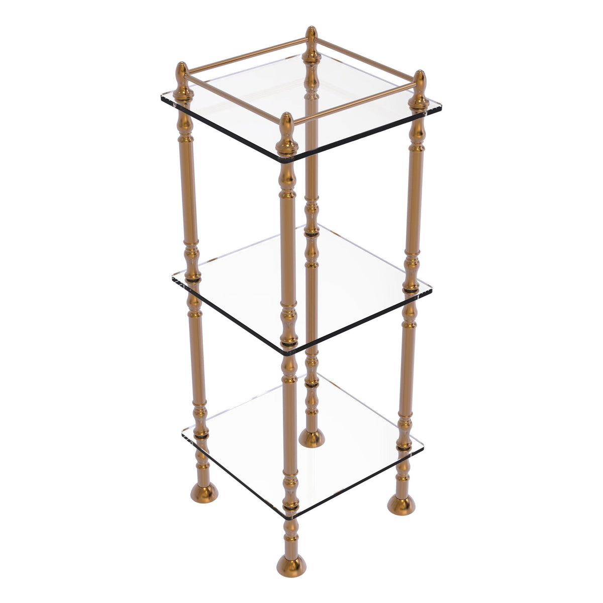Allied Brass Three Tier Etagere with 14-in x 14-in Shelves in Polished Nickel