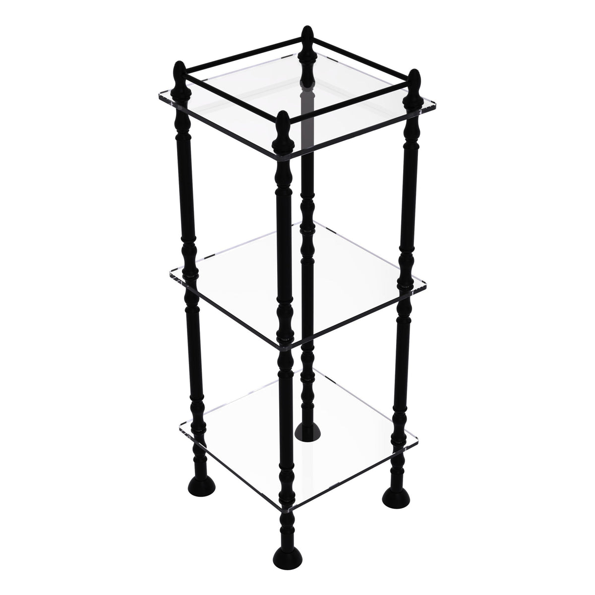 Allied Brass Three Tier Etagere with 14-in x 14-in Shelves in Polished Nickel