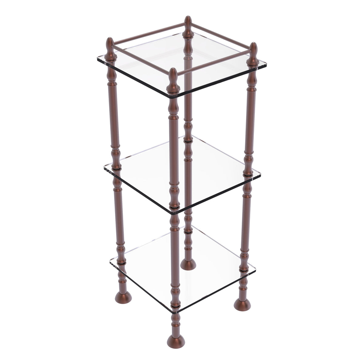 Allied Brass Three Tier Etagere with 14-in x 14-in Shelves in Polished Nickel