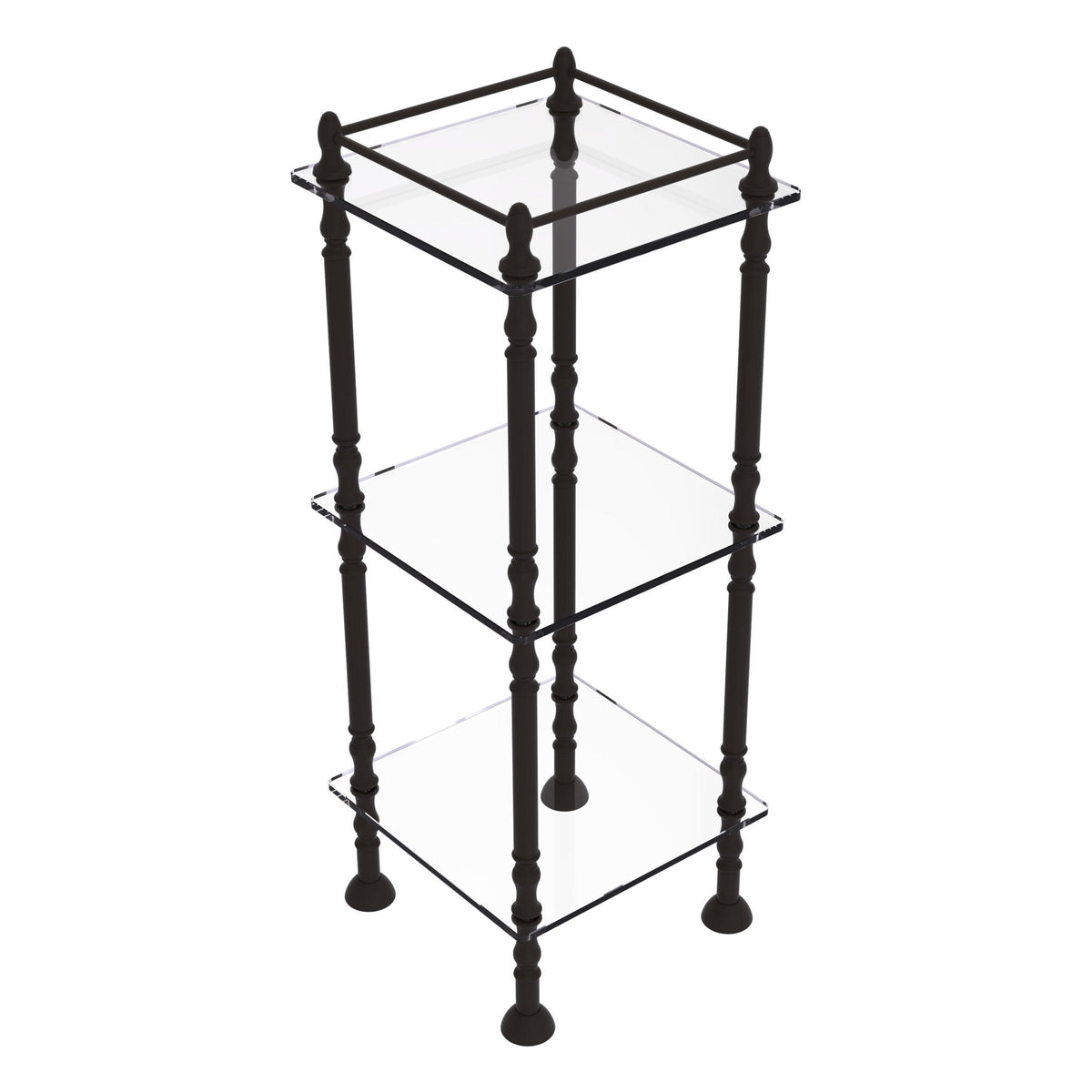 Allied Brass Three Tier Etagere with 14-in x 14-in Shelves in Polished Nickel