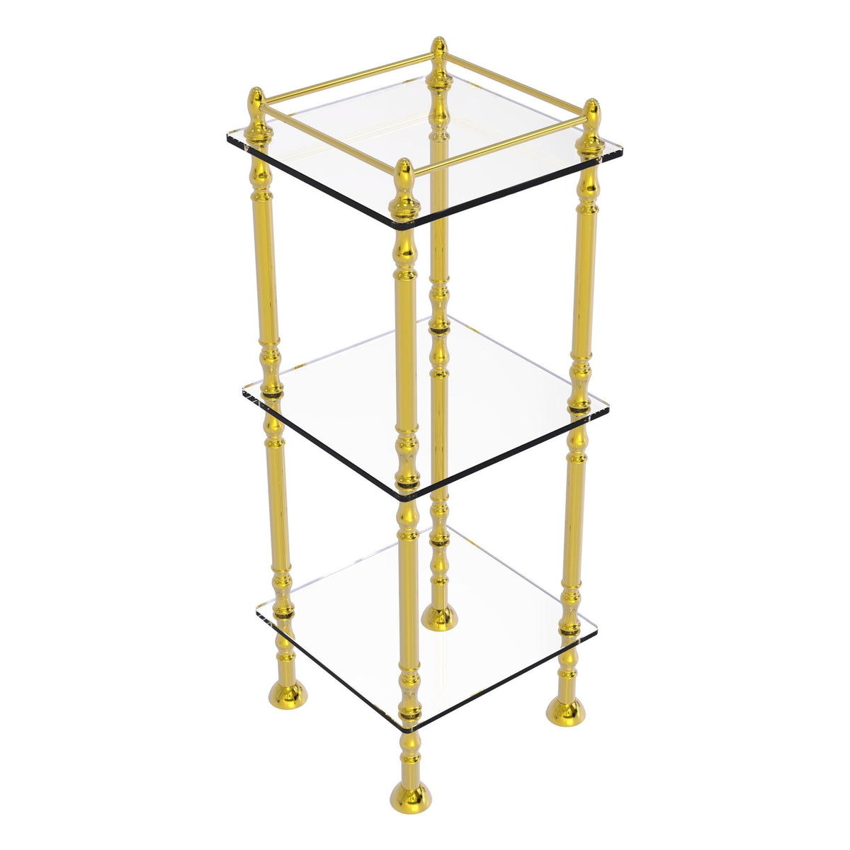 Allied Brass Three Tier Etagere with 14-in x 14-in Shelves in Polished Nickel