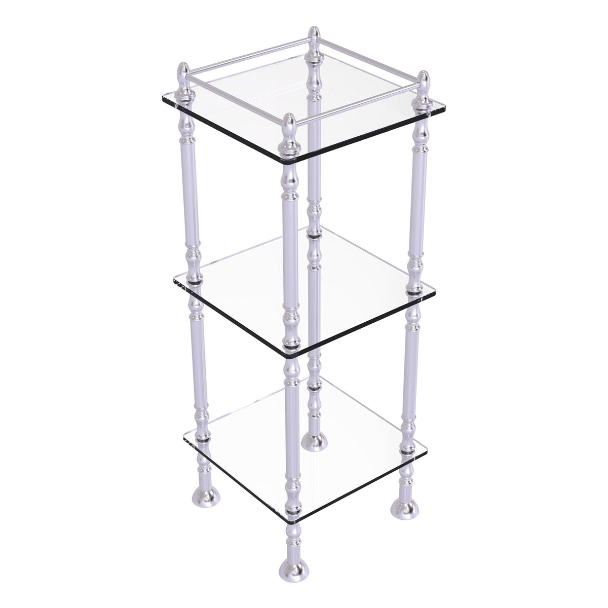 Allied Brass Three Tier Etagere with 14-in x 14-in Shelves in Polished Nickel