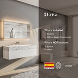 Eviva Fritti 48 in. W x 20 in. D x 16.5 in. H Floating Bathroom Vanity in White with White Carrara Marble Top with Trough Sink
