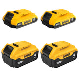 DEWALT 20V MAX Battery 4-Pack (2Ah Compact + 4Ah XR) – DCB324-4