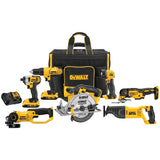 DEWALT 7-Tool 20V MAX Power Tool Combo Kit with Soft Rolling Case, Charger and 2 Batteries (DCKSS721D2)