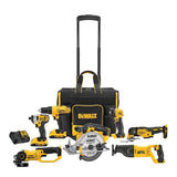 DEWALT 7-Tool 20V MAX Power Tool Combo Kit with Soft Rolling Case, Charger and 2 Batteries (DCKSS721D2)