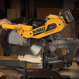DEWALT FLEXVOLT 120V MAX Lithium‑Ion Brushless 12 in. Sliding Miter Saw Kit with (2) Batteries (2Ah) and Bonus Radio