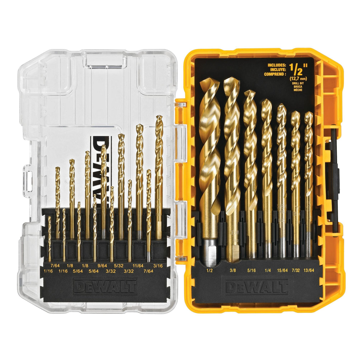 DEWALT 21-Piece Assorted Titanium Twist Drill Bit Set, DW1342
