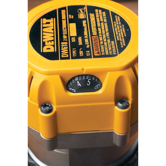 DEWALT 12 Amp Corded 2-1/4 HP Electronic Variable Speed Fixed Base Router with Soft Start (DW618)