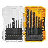 DEWALT DWA1184 14-Piece Black & Gold HSS Twist Drill Bit Set, 1/16–1/2 in