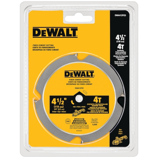 DEWALT ATOMIC 4-1/2 in. 4-Tooth Fiber Cement Cutting Circular Saw Blade