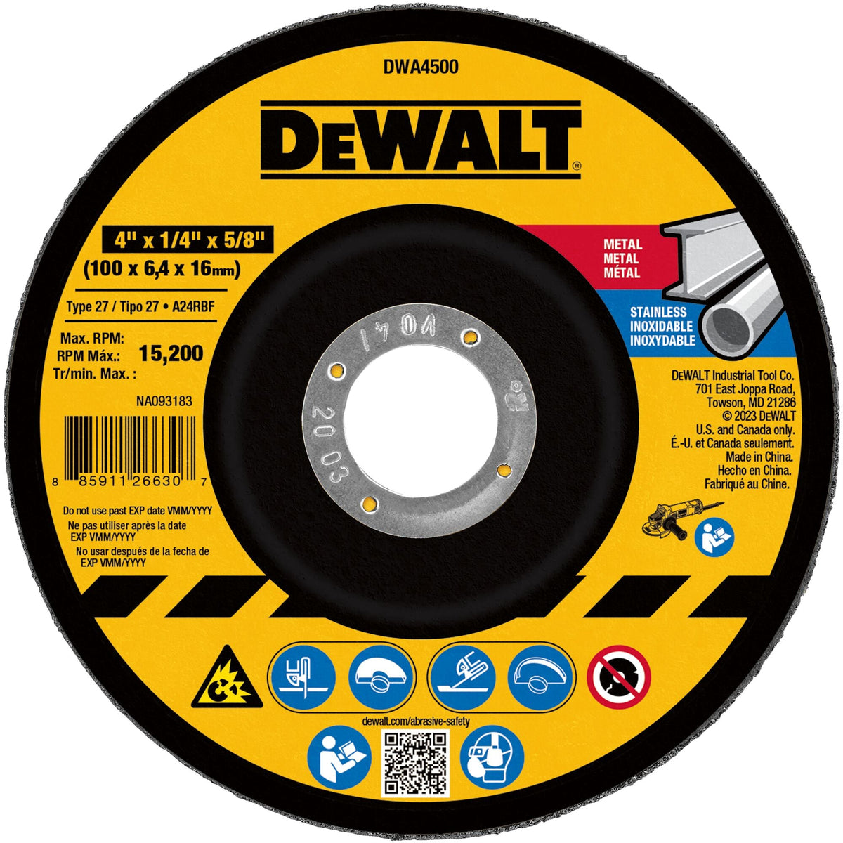 DEWALT Steel 4-in Grinding Wheel