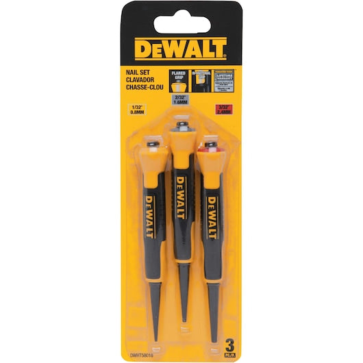 DEWALT 1/32 in., 2/32 in., 3/32 in. Bi‑Material Nail Set (3‑Piece)