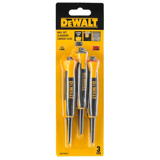 DEWALT 1/32 in., 2/32 in., 3/32 in. Bi‑Material Nail Set (3‑Piece)