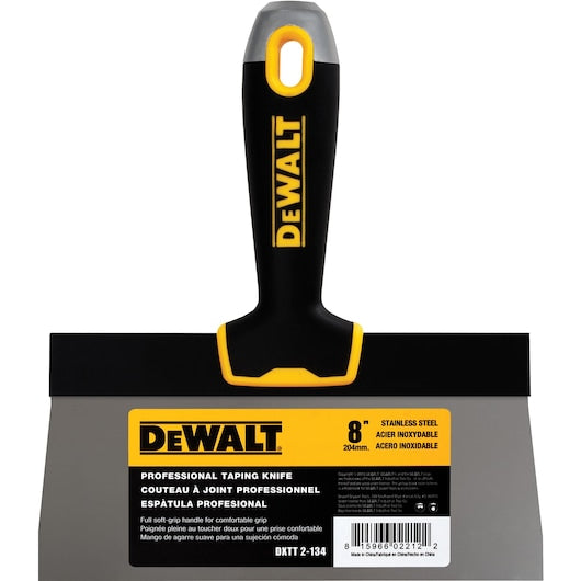 DEWALT 8 in. Stainless Steel Hammer-End Taping Knife with Soft Grip Handle