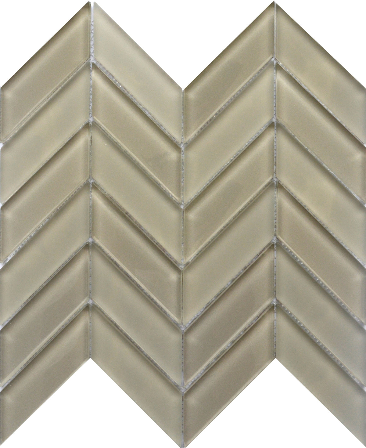 Emser Edge Chevron Glass Mosaic Tile, Cream – 10-Pack (10 in. x 12 in. sheets)