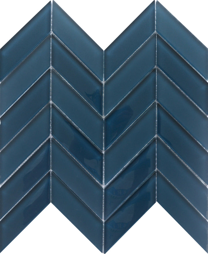 Emser Edge Chevron Glass Mosaic Tile, Cream – 10-Pack (10 in. x 12 in. sheets)