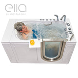 Elite 52 in. Walk-In Whirlpool and Air Bath Bathtub in White with LH Door, Thermostatic Faucet, Dual Drain, Shower Screen