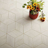 Daltile Emerson Wood Ash White Matte 11-1/2 in. x 11-1/2 in. Glazed Ceramic 3D Cube Mosaic Tile (0.62 sq. ft./Each)