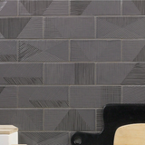 Enigma Graphite Gray 2x8 Polished Textured Ceramic Wall Tile