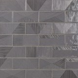 Enigma Graphite Gray 2x8 Polished Textured Ceramic Wall Tile